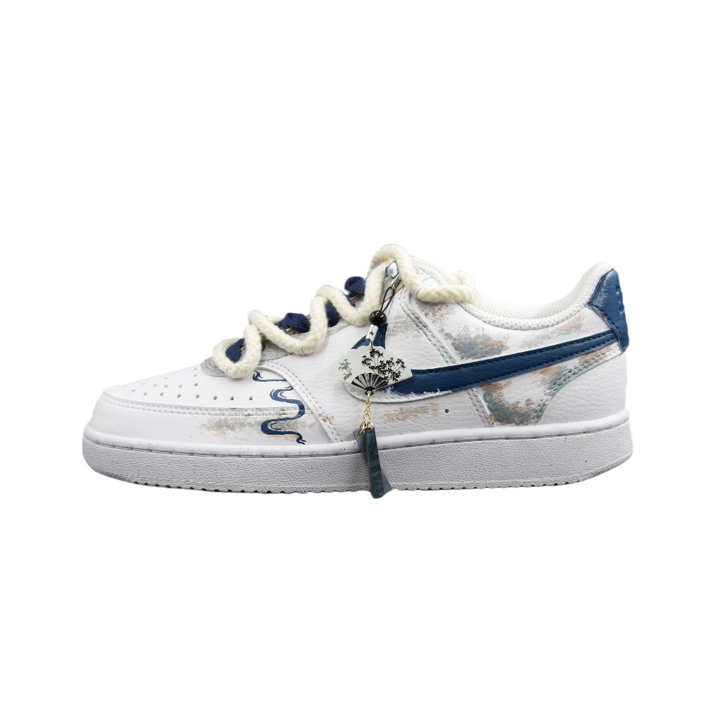 Nike Court Vision 1 Anti-Slip Wear-Resistant Low-Top Skateboard Shoes Women's White