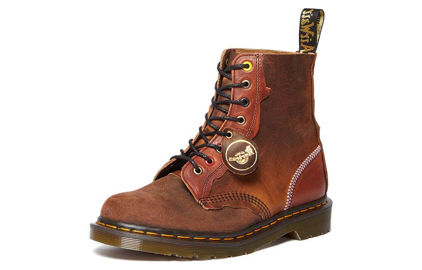 Dr.Martens 1460 Pascal Made In England Deadstock Leather Lace Up Boots 'Mid Brown'