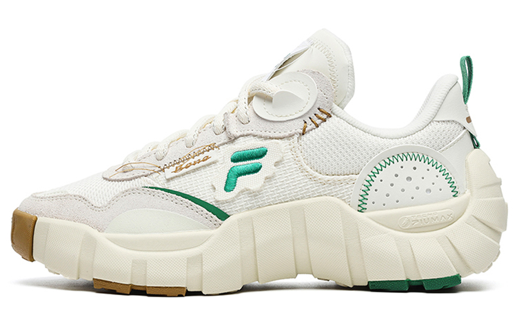FILA FUSION BONE Cushioning Anti-Slip And Wear-Resistant Low-Top Casual Shoes Women's White Beige