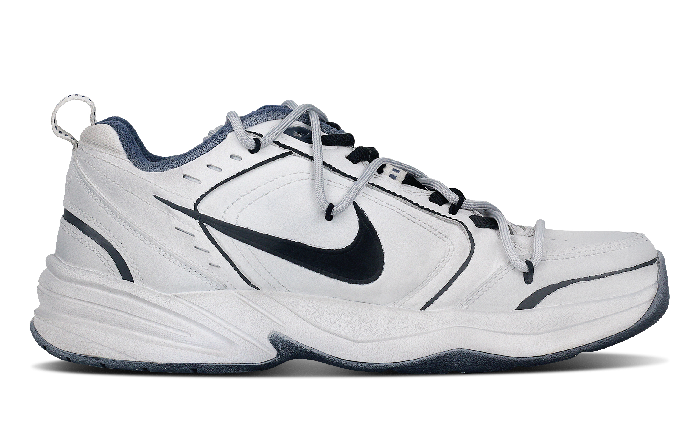 Nike Air Monarch 4 Radiant Brilliance Abrasion Resistant Low Top Chunky Sneakers Unisex Black Gray