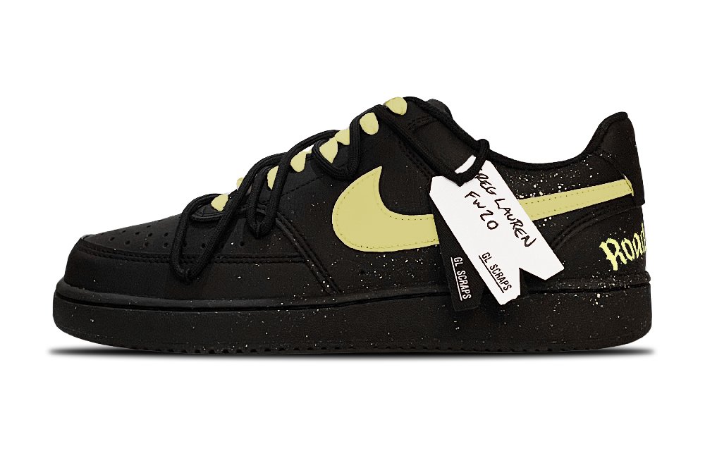 Nike Court Vision Low Anti-Slip Wear-Resistant Low-Top Skateboard Shoes Unisex Black Yellow