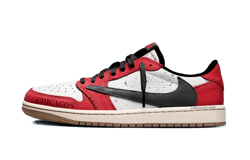 Travis Scott X Jordan Air Jordan 1 Vintage Basketball Shoes Unisex Low top White