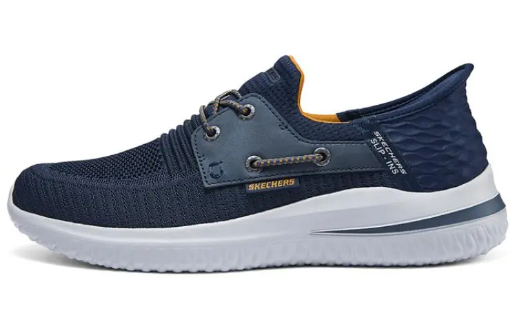 Skechers Hands Free Slip Ins Abrasion Resistant Low top Casual Shoes Men's Marine Blue