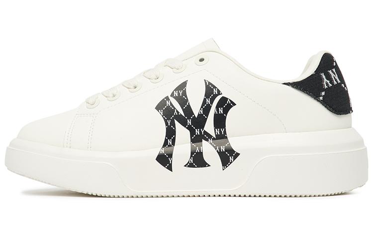 MLB Chunky Classic Heel Dia Monogram Low-Top Skateboard Shoes Unisex White Black