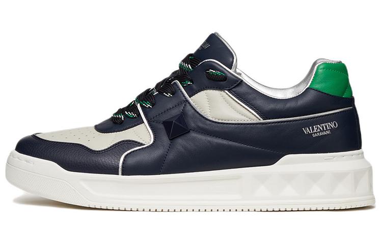 Valentino Garavani One Stud Low Top Marine White Bright Green