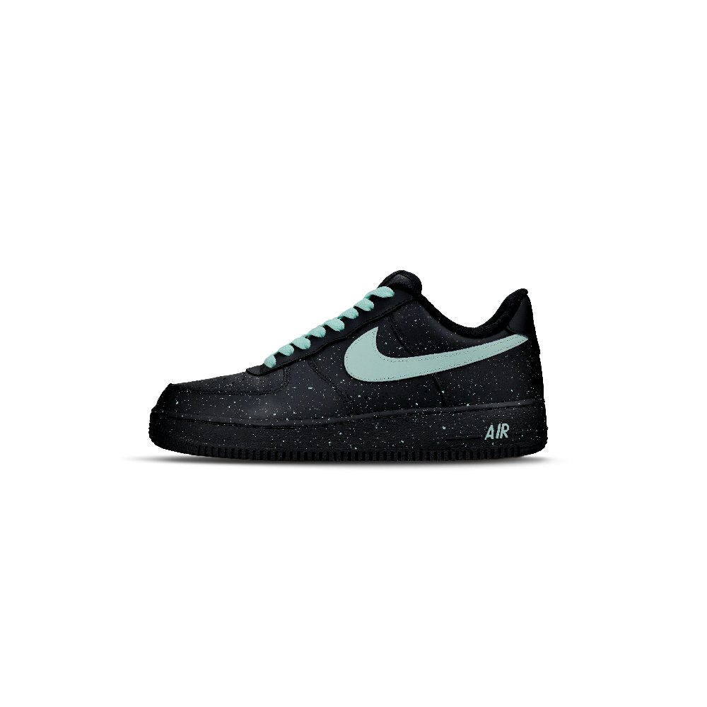 Nike Air Force 1 Abrasion Resistant Low Top Skateboard Shoes Unisex Black Blue
