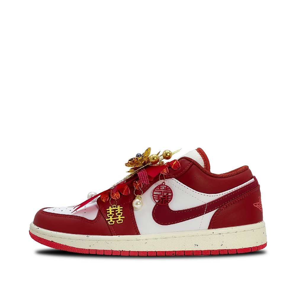 Jordan Air Jordan 1 Dream Heart Appointment Abrasion Resistant Low Top Vintage Basketball Shoes Women's Red