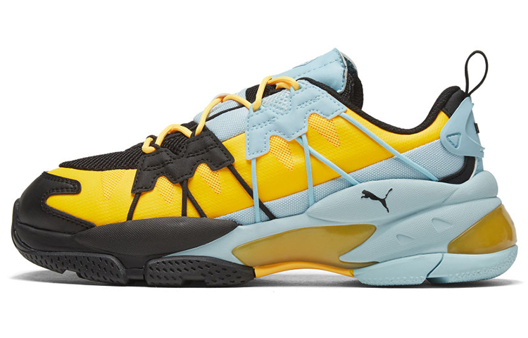 PUMA Lqdcell Omega Striped Knit 'Black Ultra Yellow'
