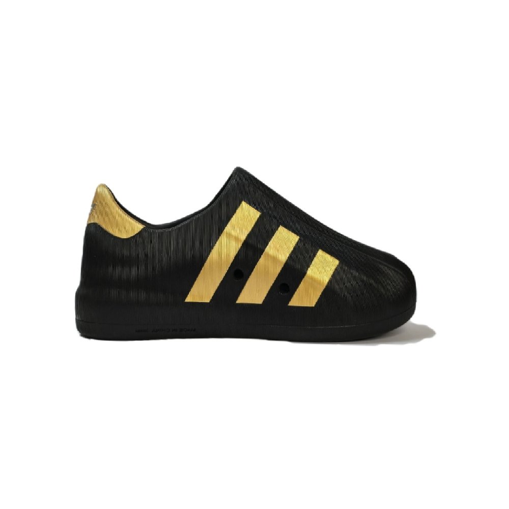 Adidas Originals AdiFOM Superstar Reverse Gold Logo Anti Slip Wear Resistant Low Top Casual Shoes Unisex Black Gold