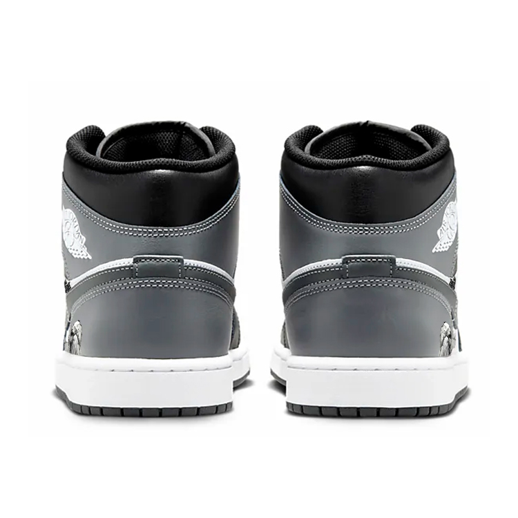 Jordan Air Jordan 1 Cushioning Anti-Slip And Wear-Resistant Mid-Top Vintage Basketball Shoes Unisex Black White купить в интернет-магазине Yoocart с быстрой доставкой по России.