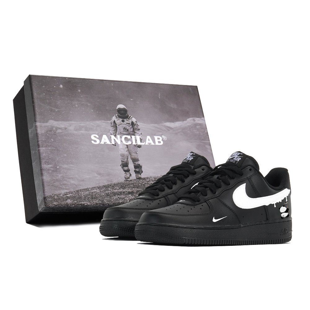 Nike Air Force 1 Anti-Slip Wear-Resistant Low-Top Skateboard Shoes Unisex Black White