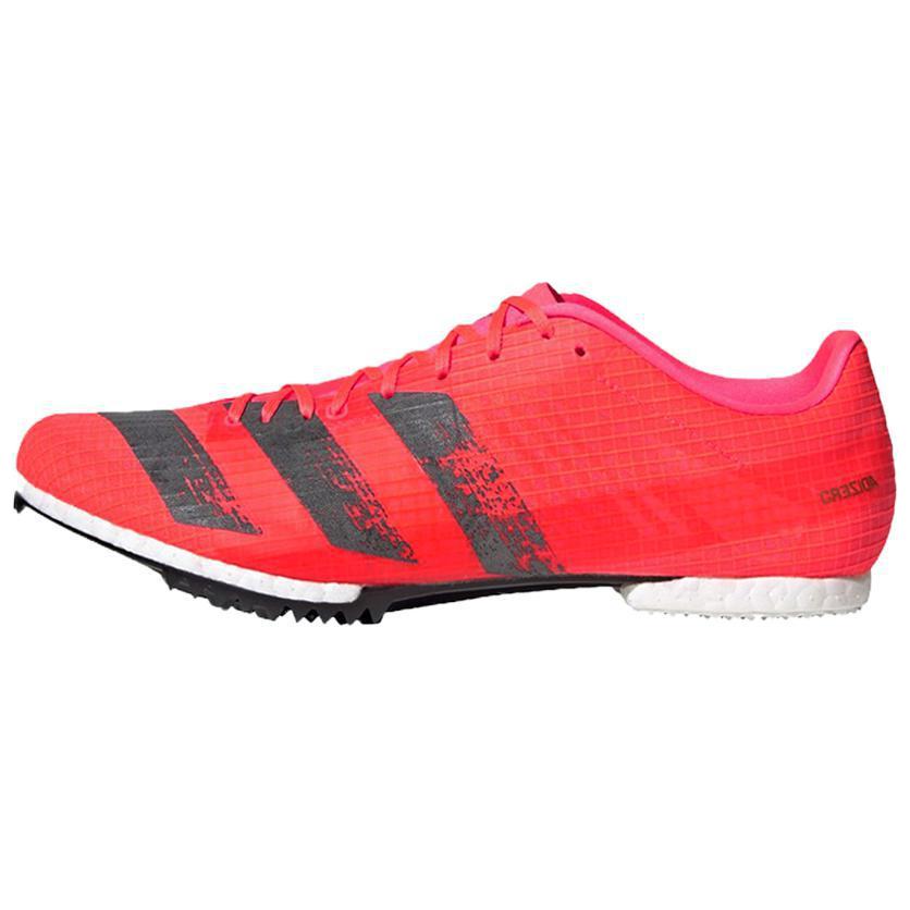 Adidas Adizero MD Shock Absorbers Slip Resistant Abrasion Resistant Low Top Sprint Running Shoes Unisex Red