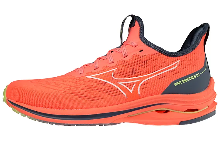 Mizuno Wave Rider Neo 2 Cushioning Anti Slip And Wear Resistant Breathable Rebound Low Top Running Shoes Women's Orange