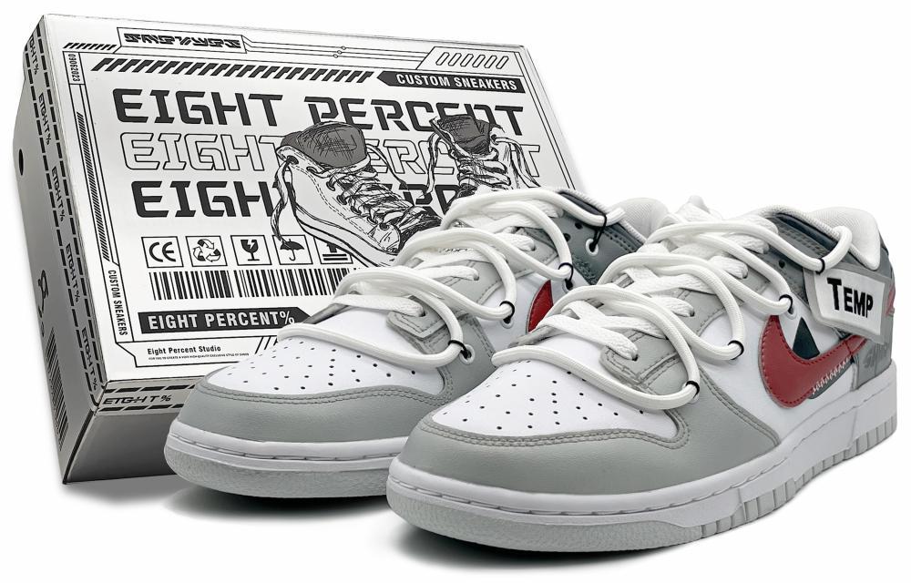 Nike Dunk Low 'Pure Platinum' Slip-Resistant Cushioning Wear-Resistant Low-Top Skateboard Shoes Men's White Gray Red