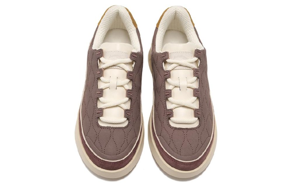 LI NING 1990 Classic Collection Abrasion Resistant Low Top Skateboard Shoes Women's Umber Red