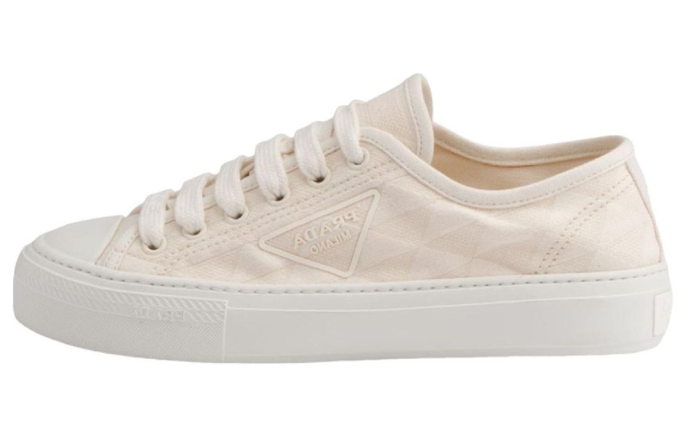 PRADA Triangle-logo Canvas Sneakers