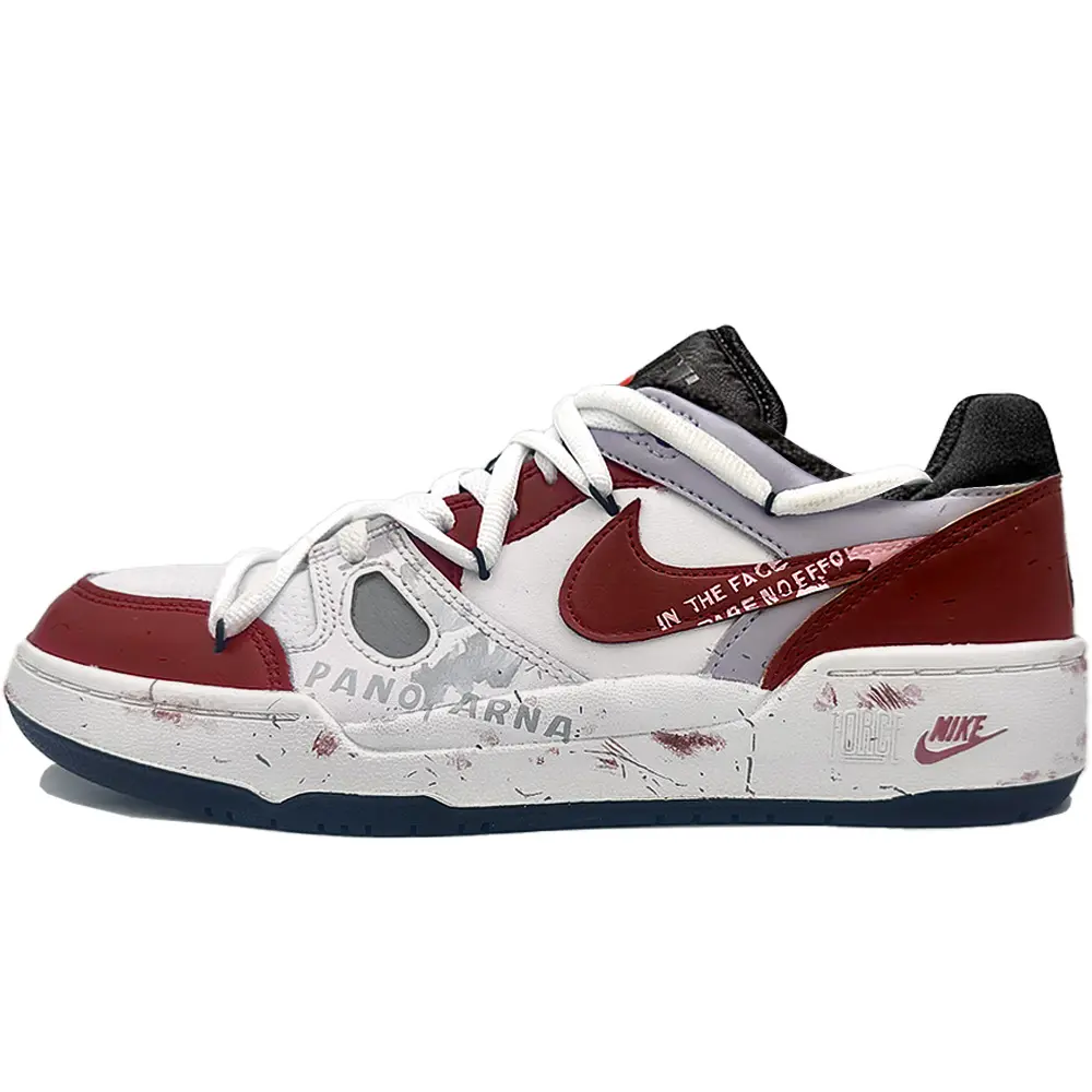 Nike Full Force Low Panorama Over Exposure, Boyfriend Low top Skateboard Shoes Men's Red White