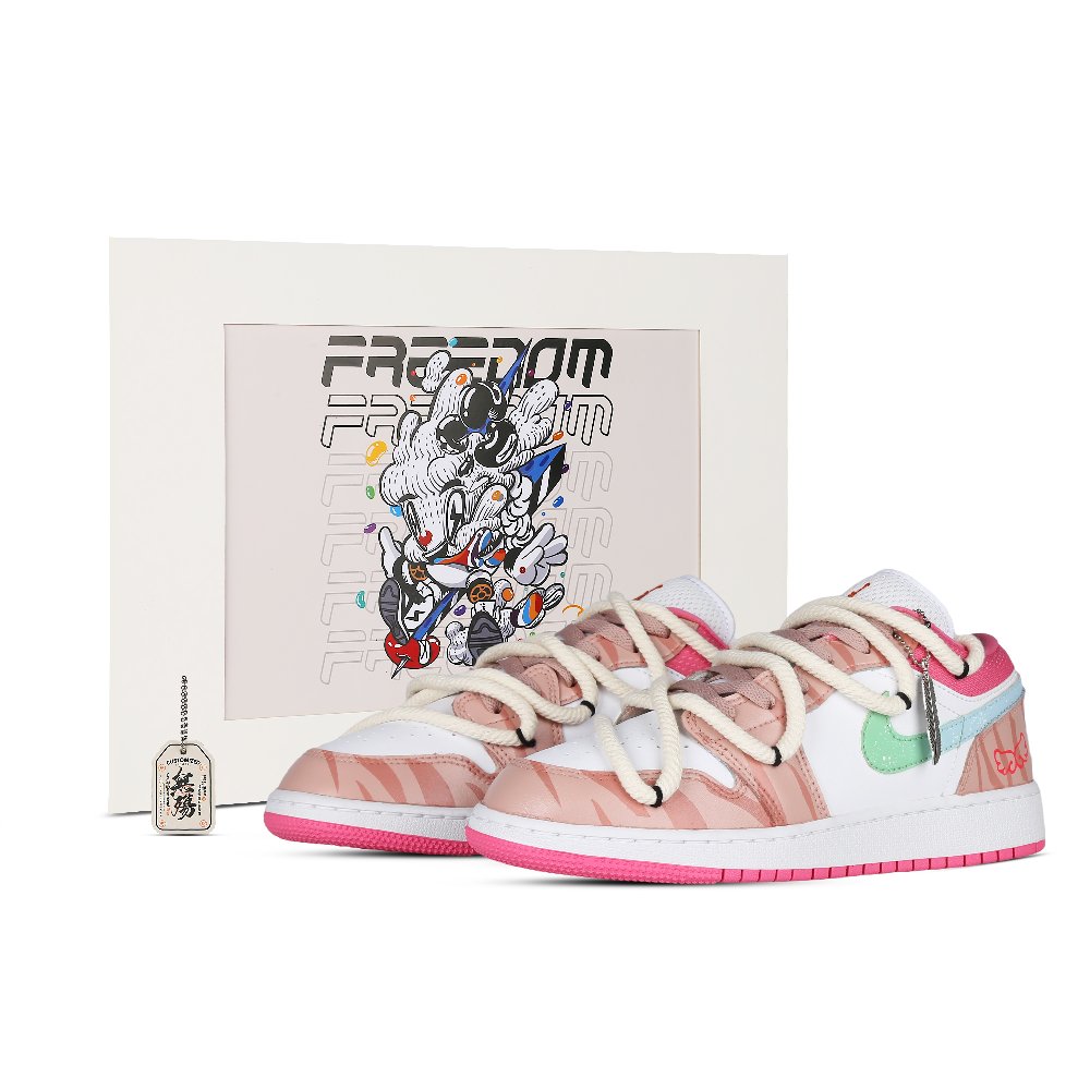 Jordan Air Jordan 1 Vintage Basketball Shoes Women's Low top Pink White