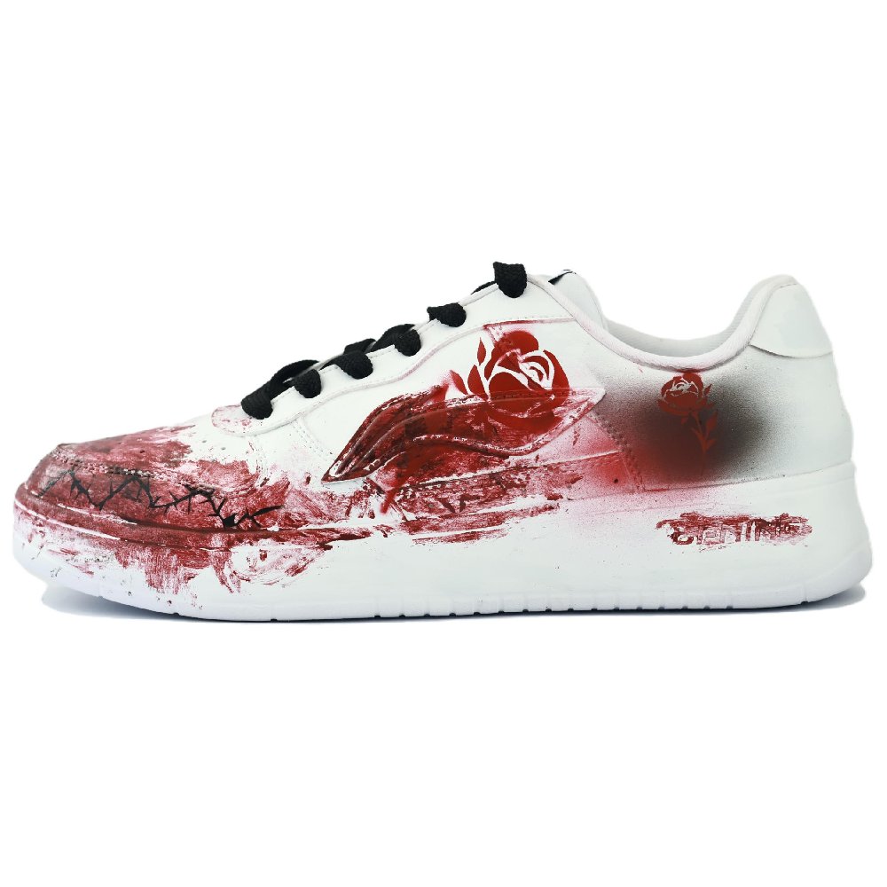 LiNing Pontoon Boats Cushioning Lightweight Low Top Skateboard Shoes Unisex White Red