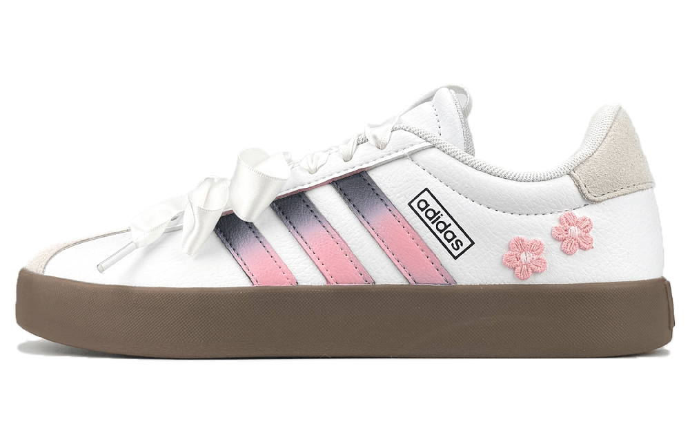 Adidas VL COURT 3.0 Shock Absorbers Low Top Skateboard Shoes Women's Pink White