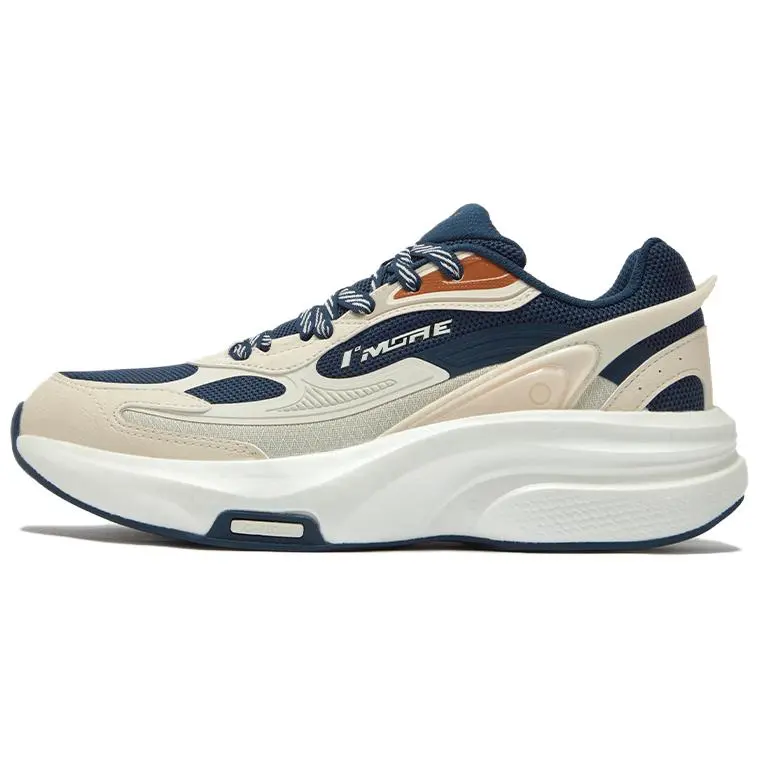 361° Breathable And Lightweight Low Top Casual Shoes Men's Beige Blue