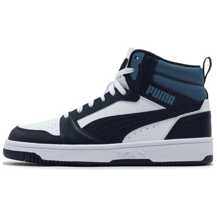 PUMA Rebound V6 Mid Top Skateboard Shoes Unisex Black Blue