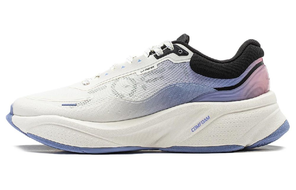 LiNing Soft Cushioning Abrasion Resistant Lightweight Slip Resistant Low Top Casual Shoes Men's White Blue