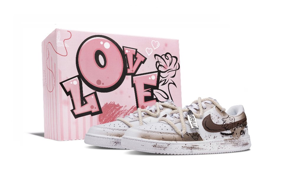 Nike Court Vision 1 Extreme Skateboard, Pink Box Anti Slip Wear Resistant Low Top Skateboard Shoes Men's Brown