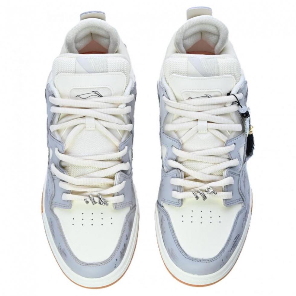 LiNing Wei Wu PRO Ink Bamboo Chinoiserie Coverage Wear-Resistance Balance Low-Top Skateboard Shoes Men's White Gray купить в интернет-магазине Yoocart с быстрой доставкой по России.