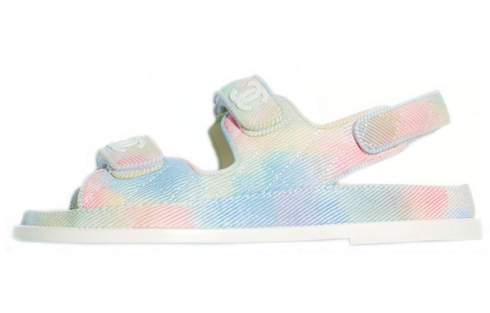 CHANEL Strap Sandals Women's Pink Blue