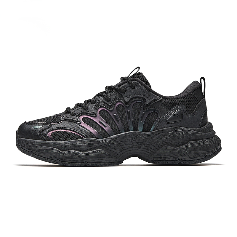 Anta Slip Resistant And Breathable Low Top Chunky Sneakers Women's Basic Black