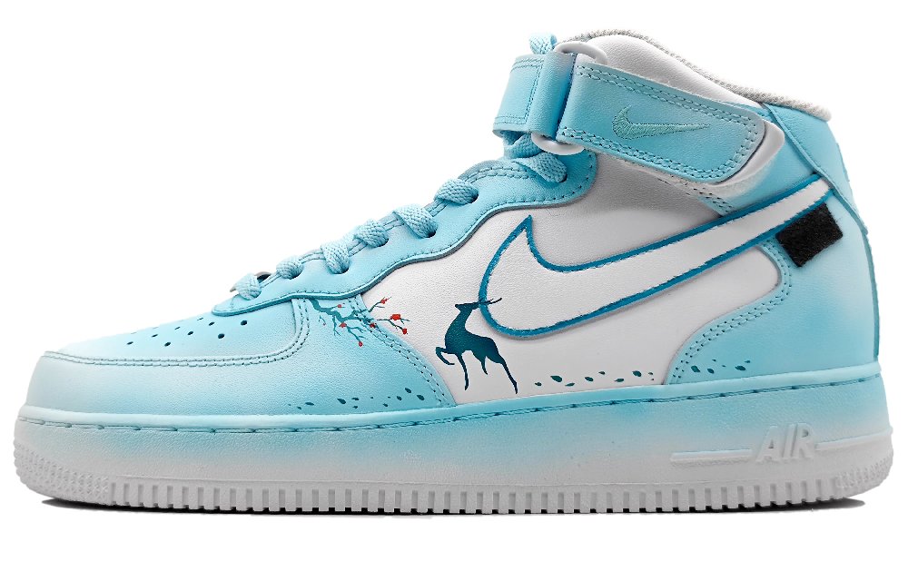 Nike Air Force 1 Skateboard Shoes Men Mid-Top Blue/White