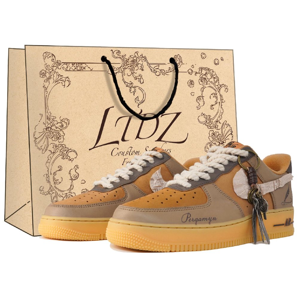 Nike Air Force 1 Slip-Resistant Low-Top Skateboard Shoes Unisex Wheat