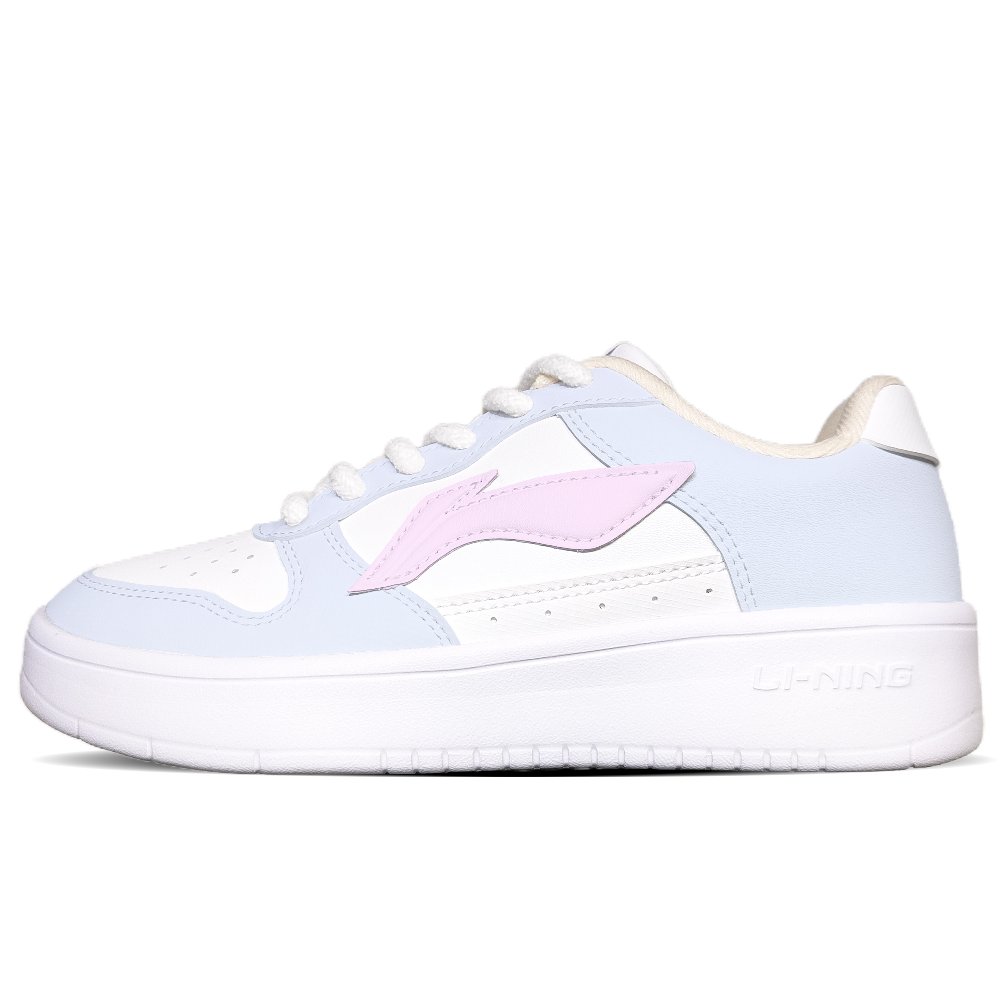 LiNing Pontoon Boats Cushioning Lightweight Low Top Skateboard Shoes Women's Blue Pink