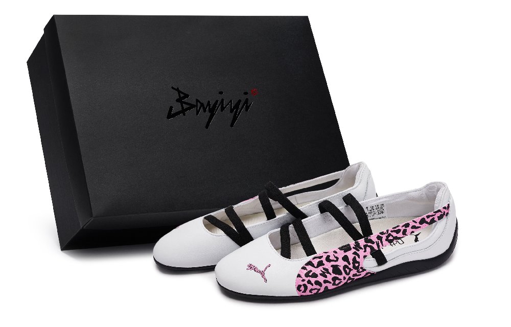 PUMA Speedcat Low Top Casual Shoes Women's Black White Pink