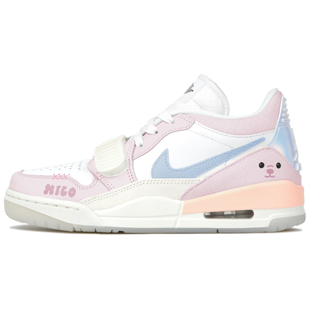 Jordan Legacy 312 Low WMNS CNY Anti Slip Wear Resistant Mid Top Vintage Basketball Shoes Unisex Pink