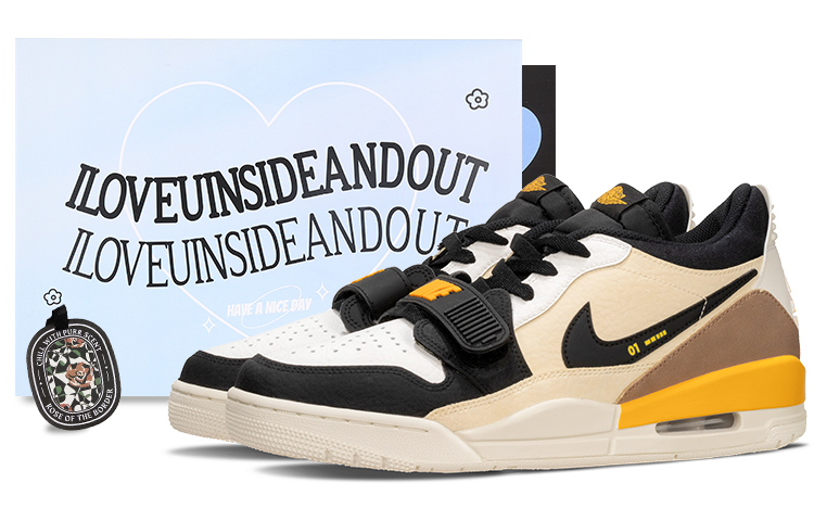 Jordan Legacy 312 Taxi Low Top Vintage Basketball Shoes Women's Black Yellow