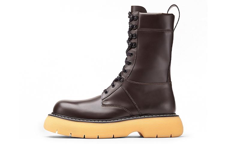 Bottega Veneta The Bounce Leather Boots Brown