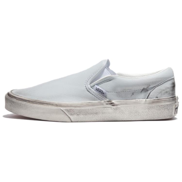 Vans Slip on Low Top Skateboard Shoes Women's Light Blue White