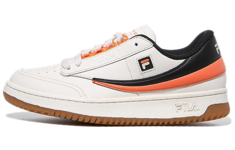 FILA Skateboard Shoes Women's Low-Top White/Black/Orange