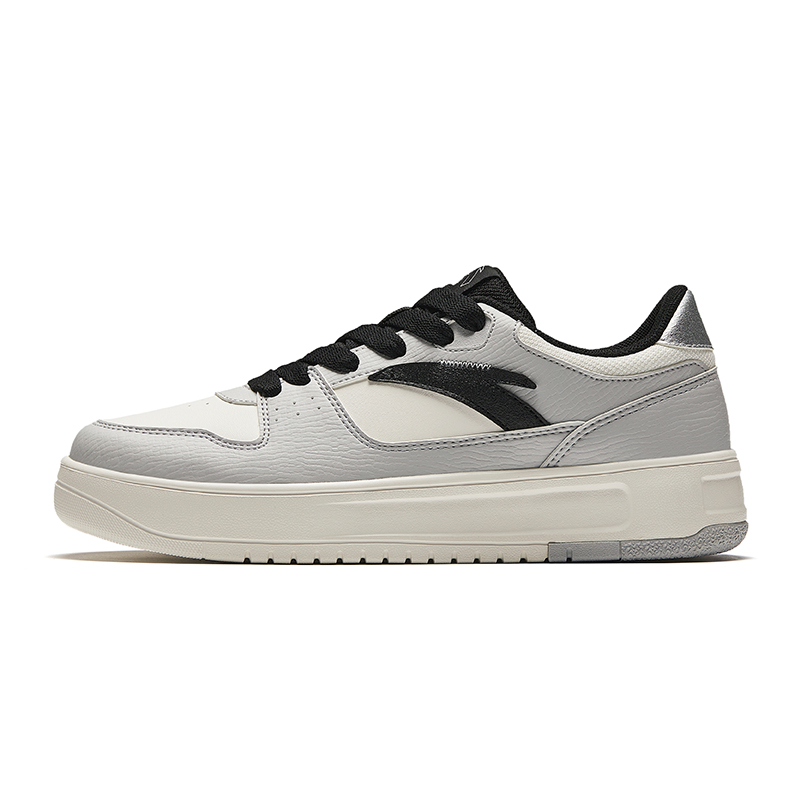 ANTA Life Collection Skateboard Shoes Men's Low top Ivory White/Microchip Gray/Black