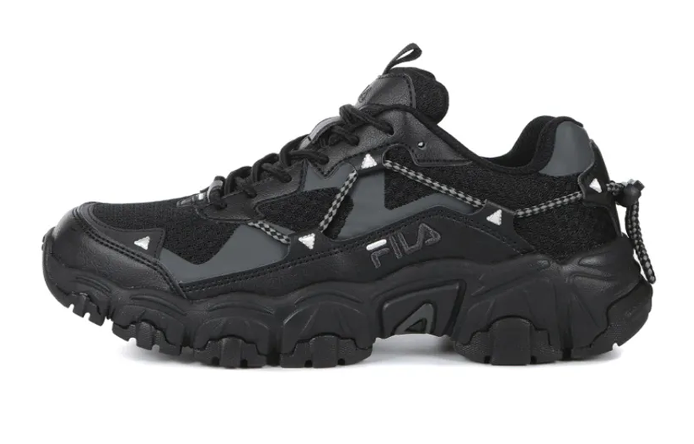 FILA Running Slip Resistant, Abrasion Resistant, Breathable Low Top Casual Shoes Unisex Black Green Gray