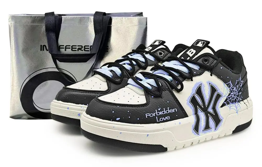 MLB Chunky Liner EIGHT% Spider Dance Abrasion Resistant Low Top Skateboard Shoes Unisex Black Purple