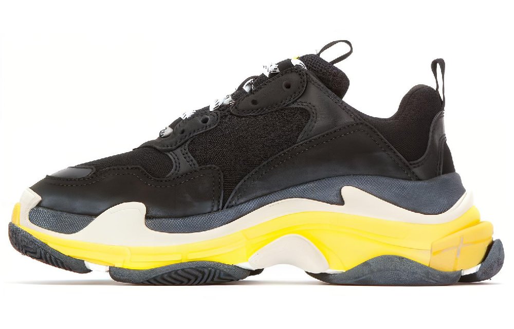 Balenciaga Triple S Daddy Shoes Black/Yellow Women's