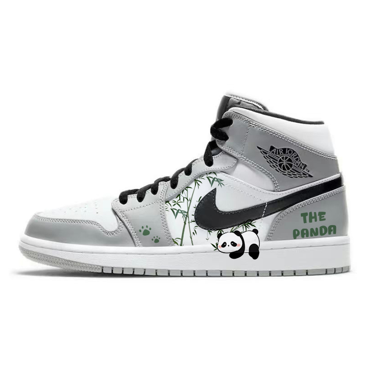 Jordan Air Jordan 1 Cushioning Anti-Slip Wear-Resistant Breathability Mid-Top Vintage Basketball Shoes Men's Smoke Gray