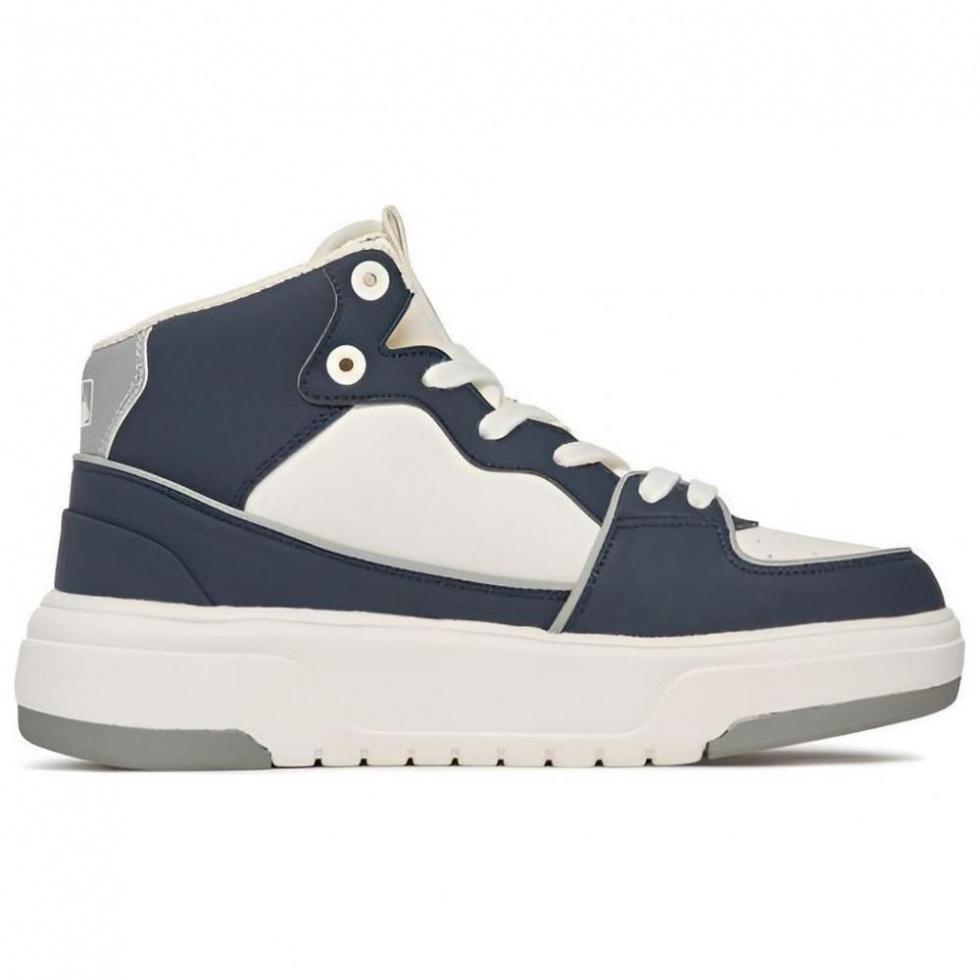 MLB Chunky Liner Slip-Resistant Cushioning Wear-Resistant Lightweight High-Top Skateboard Shoes Unisex Marine Blue