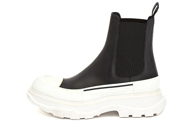 Alexander McQueen Chelsea Tread Ankle Boot Black White Women's