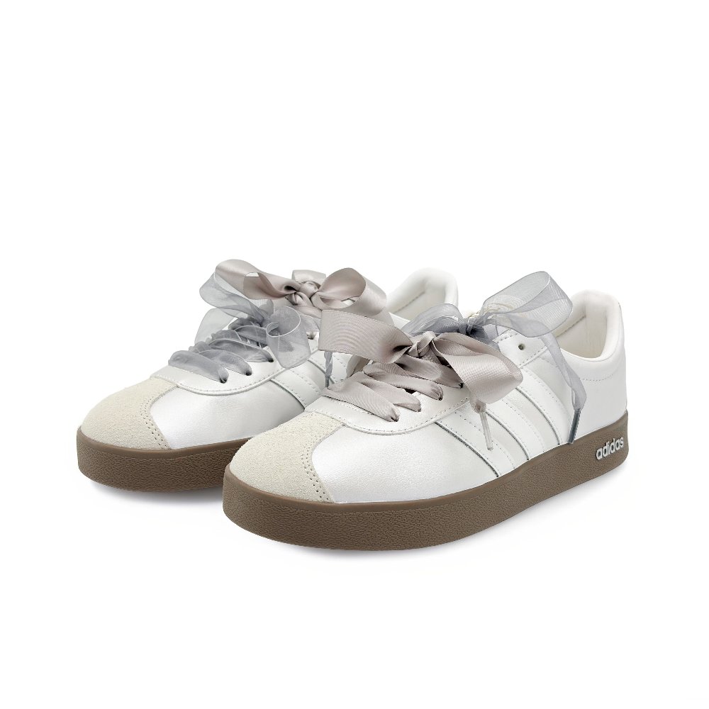 Adidas Neo VL Court 2.0 Slip Resistant Low Top Skateboard Shoes Unisex Silver