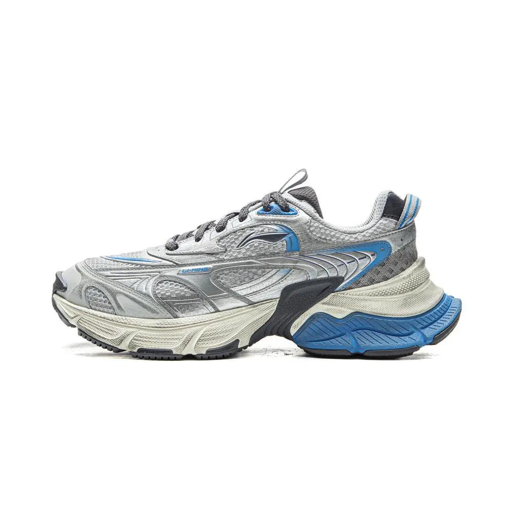 LiNing Star Cushioning Abrasion Resistant Breathable Low Top Chunky Sneakers Men's Calm Gray