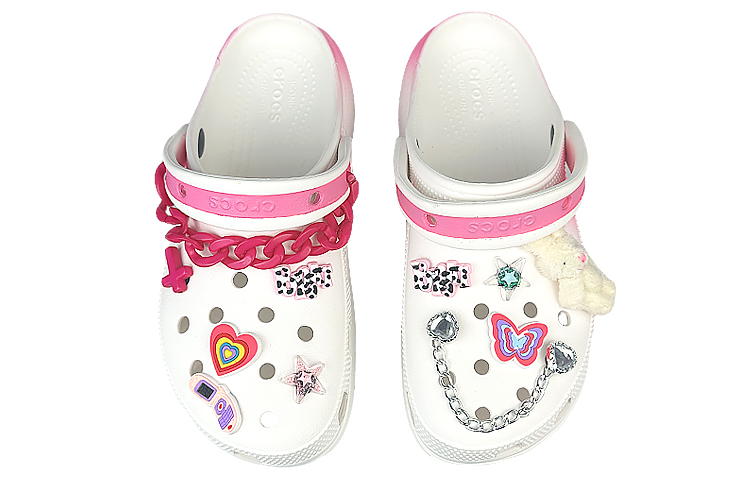 Crocs Classic Platform Clog Clogs Women's Pink White